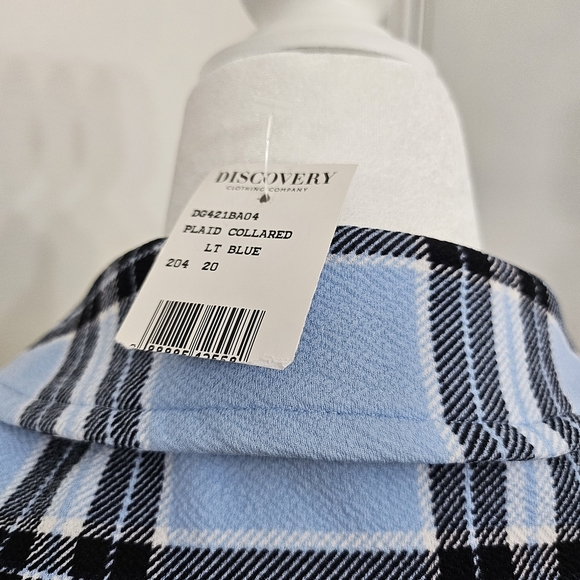 New Trendy Blue Plaid Tie-Front Dress - Picture 9 of 11